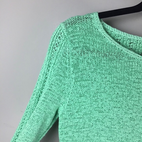 NWT Rachel Zoe ‘Karla’ Open Stitch Gossamer Green Sweater Size Small - Picture 5 of 10